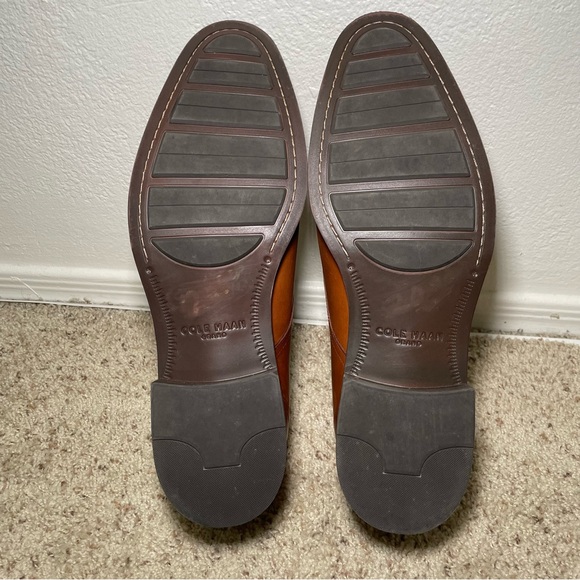 Cole Haan Grand Hawthorne Mens 13M Plain Oxford British Tan Leather Shoes C32352 - Picture 5 of 11